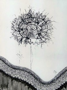 rysunek - karton, tusz 100 x 70